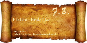 Fidler Beáta névjegykártya