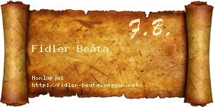 Fidler Beáta névjegykártya