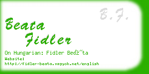 beata fidler business card